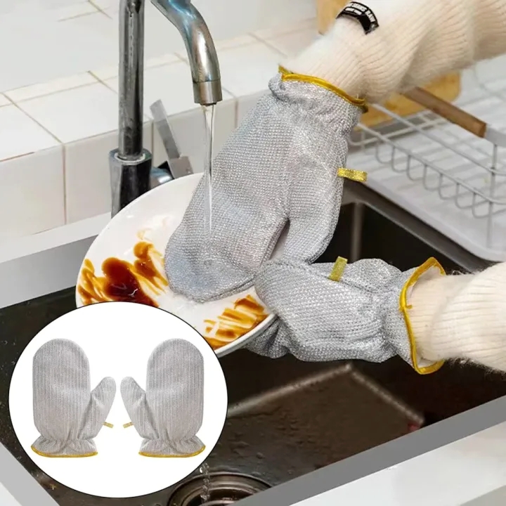 Waterproof Dish Gloves Cleaning Gloves Multifunction Dish Washing Gloves For Household Scrubber Kitchen Cleaning Tools